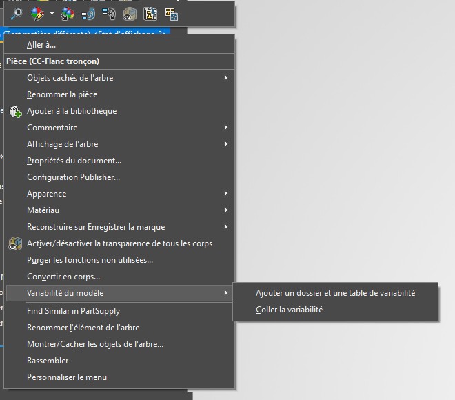 Ajouter un dossier et une table de variabilité