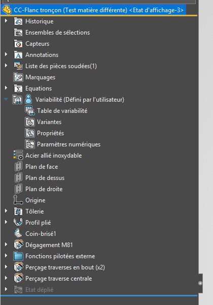 Le dossier Variabilité dans l'arbre